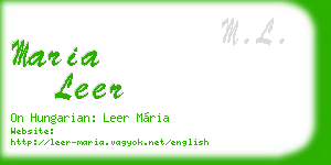 maria leer business card